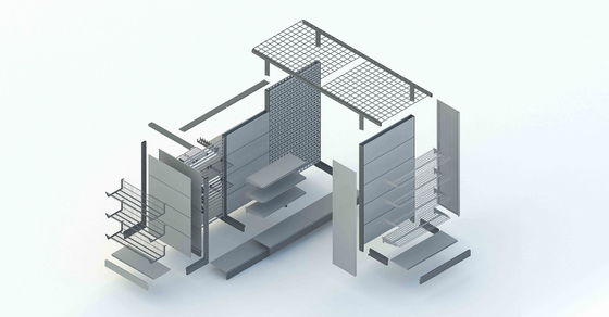 Heavy Duty Supermarket Shelves Modular Design 500kg Capacity