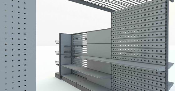Heavy Duty Supermarket Shelves Modular Design 500kg Capacity
