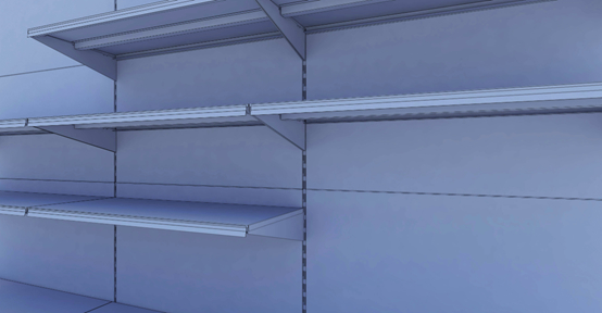 Ağır Hizmet Tipi Süpermarket Rafı 34x106mm Dikmeler, 508-1008mm Boyutları
