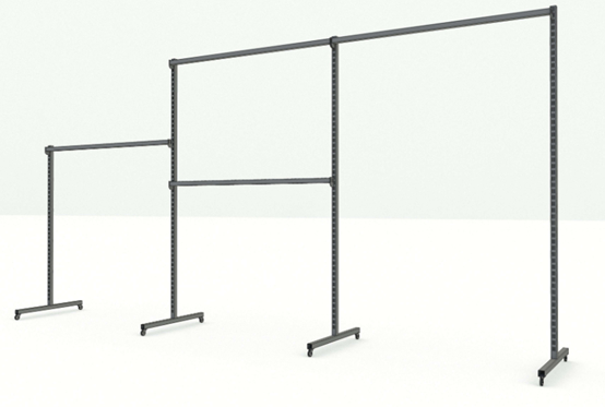 Perakende Mağazalar için Ayarlanabilir Metal Konfeksiyon Askısı 60-80cm Yükseklik